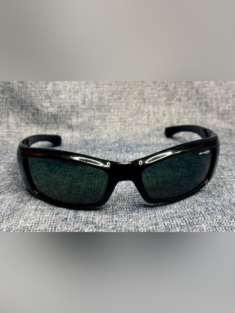 Vtg Y2k Arnette Rage Wrap Sunglasses 4025 41/71 3N Black Frame Gray Lenses READ